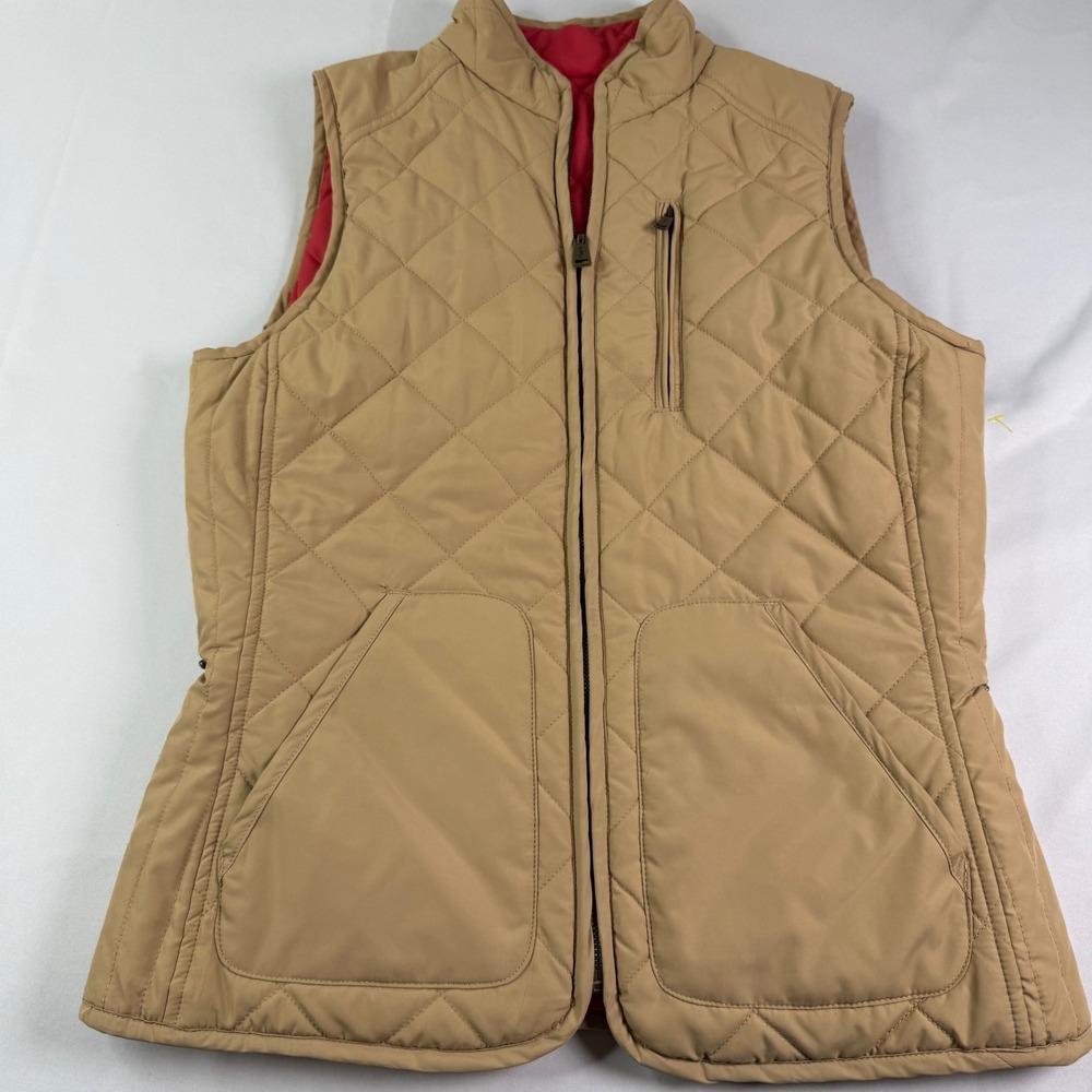 Lauren Ralph Lauren quilted reversible vest Red Beige Small LRL